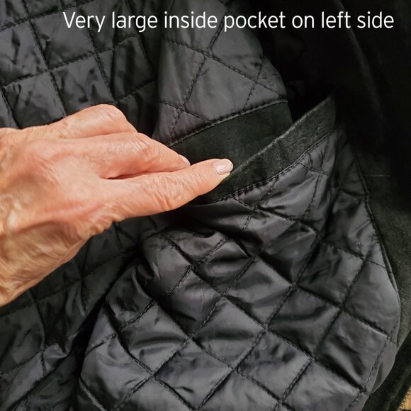 Route 66 Vintage Y2K 90s Suede Genuine Leather Varsity Bomber Jacket Black Tan L - Picture 8 of 16